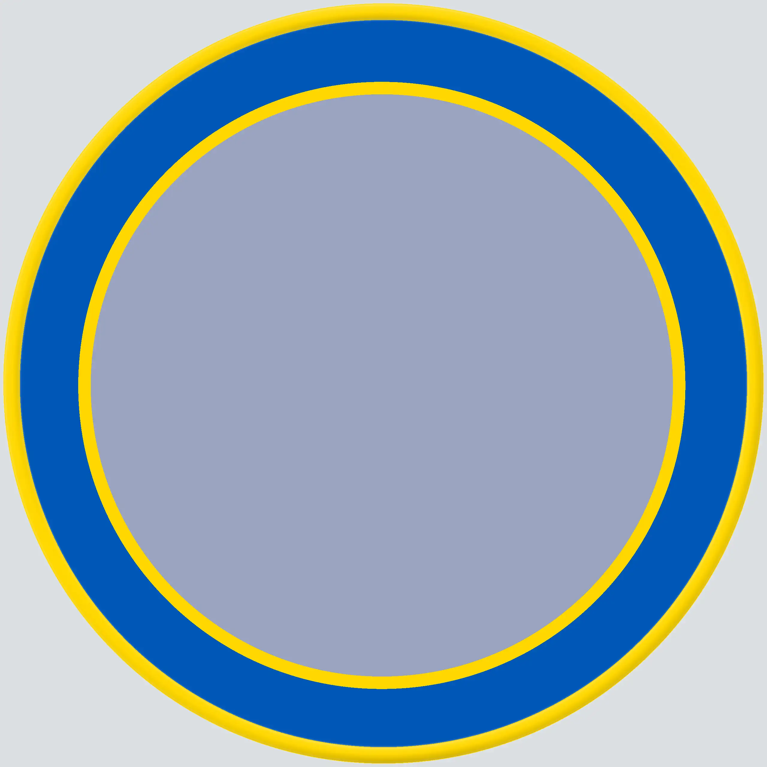 Vorschaubild der "Light"-Variante des gestickten Körrie-Fan-Patch (KFP) von @kauftkoerrie, mit hellgrauem Zentrum und blauer sowie gelber Bordüre in ukrainischen Farben, hergestellt für Körrie - ehrliche Gewürzmischungen aus Berlin. Ideal für Fans von veg